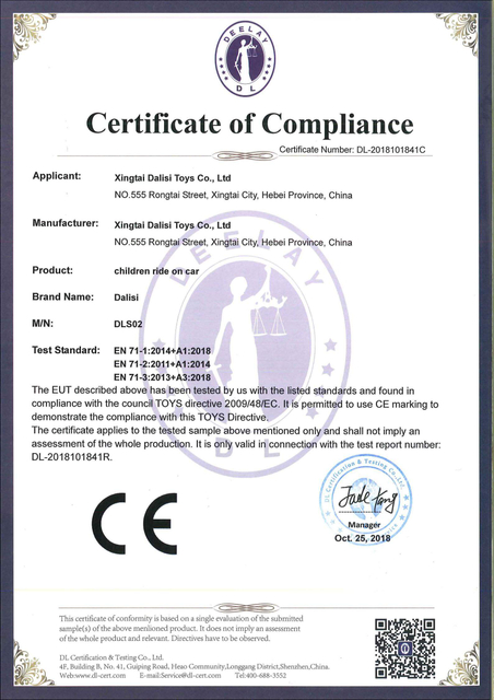 DLS-02 CE Certificate